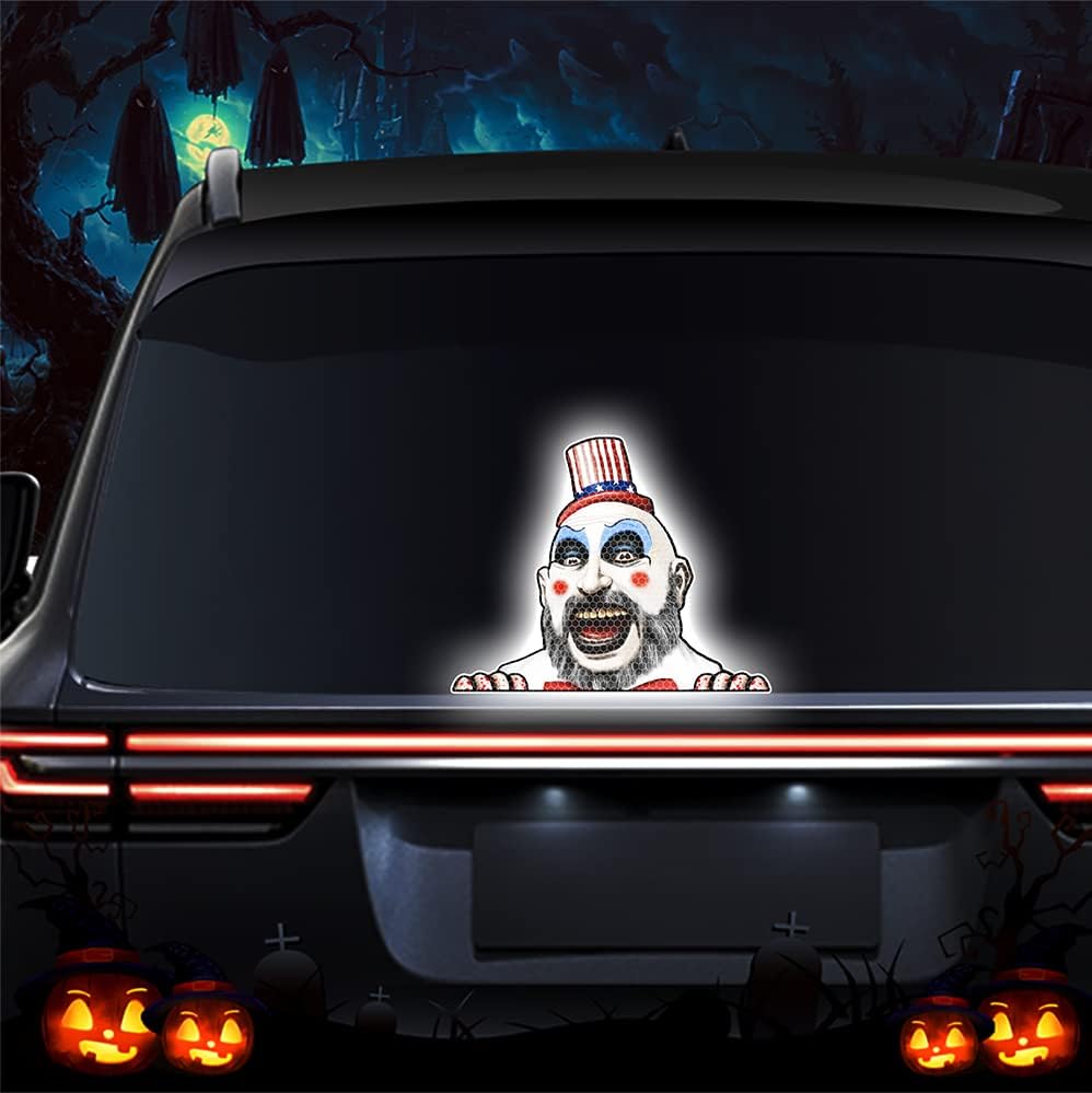 Cadılar Bayramı Korku Peeking Sticker Araba için, Nouiroy Süper Yansıtıcı Korkunç Kaptan Peeking Araba Çıkartmaları