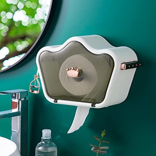 Prizma Parçaları Yüz Havlusu saklama kutusu-Duvara Monte Banyo Tuvalet Kapaklı Toz Geçirmez - Delme Yok Turuncu Taç