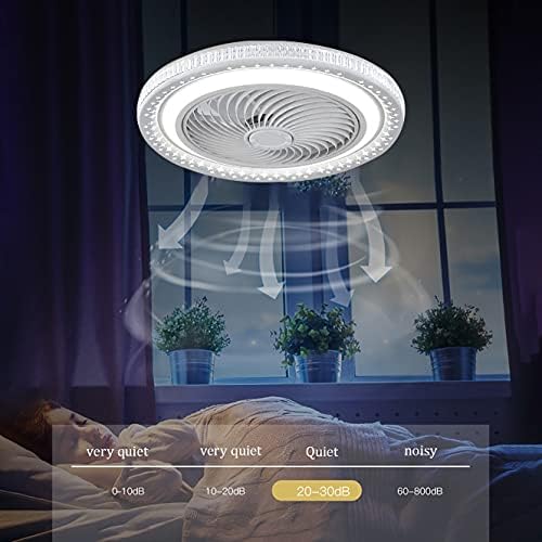 FEHUN Led tavan vantilatörü ışık ve uzaktan kumanda ile sessiz Fan aydınlatma 3 hız yatak odası kısılabilir Fan tavan