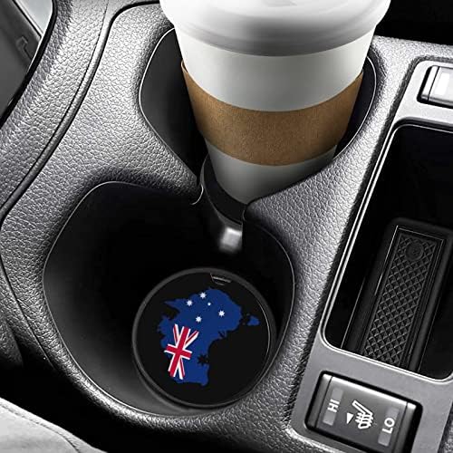 Avustralya Bayrağı Yuvarlak Araba Bardak Sevimli Bardak Tutucular İçecek Emici için 2.56 İnç