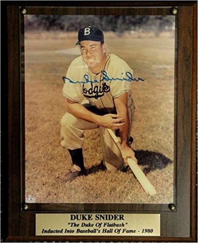 Duke Snider El İmzalı İmzalı 8x10 Fotoğraf + Koleksiyoncular İsim Plakası / Plak 80 - İmzalı MLB Fotoğrafları