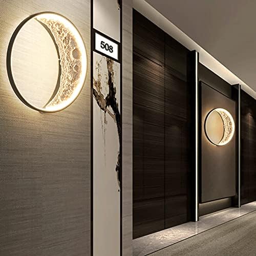 reçine ay dekoratif aksesuarları ile taimowei Metal duvar lambası, siyah demir sanat yatak odası atmosfer ışığı, basit