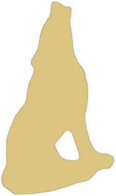 Kurt Kesme Bitmemiş Ahşap Kabin Rustik Predator Batı Köpek Köpek Vahşi Hayvan MDF Şekli Tuval Tarzı 1