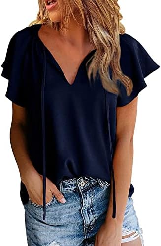 Gevşek Fit Tişörtü yazlık gömlek Kadınlar için Çizgili Nefes Kare Boyun Kolsuz Moda Rahat Rahat