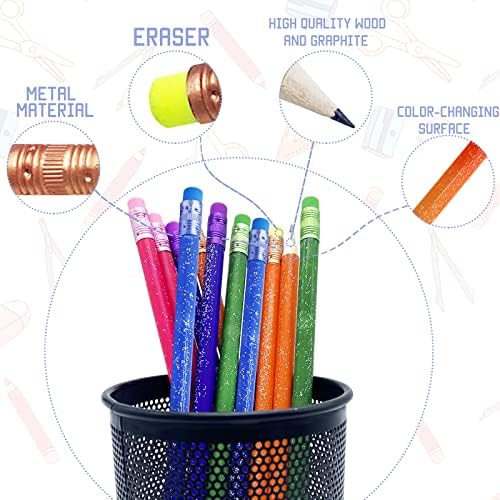 30 Adet Renk Değiştiren Ruh Hali Kalemi, Silgili renkli Kalemler, ahşap kalemler ısı aktif renk değiştiren kalemler