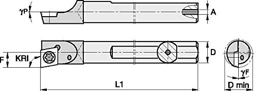 WİDİA Daire CCBM81525R CCBM Küçük Delik Sıkıcı Bar Torna, -5° Açı, Karbür Shank Sıkıcı Bar, 8mm Sap Çapı, Sağ, 152.15