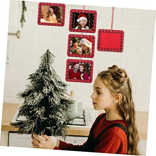 SEWACC 12 adet Noel Fotoğraf Çerçevesi Süs Hatıra Hediyeler Vintage Süsler Noel Ağacı Fotoğraf Çerçevesi Noel Keçe