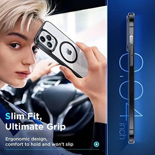 Simtect Ultra Clear Manyetik iPhone 14 Pro Max Kılıfı için Tasarlandı, [Sararmayan] [MagSafe ile Uyumlu] Hava Yastığı