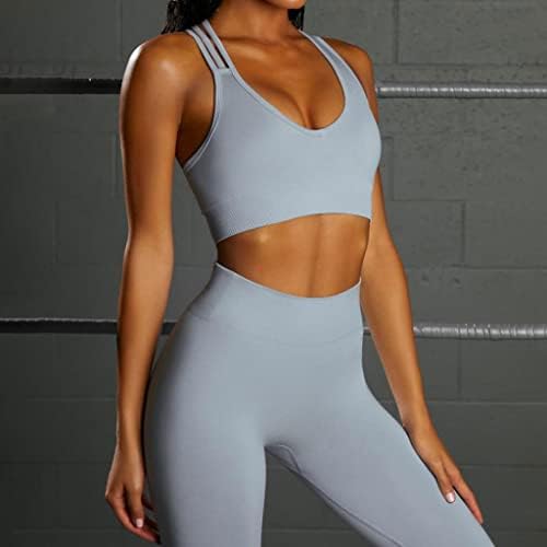 CCBUY Kadın Spor Seti Spor Giyim Dikişsiz Yoga Egzersiz Spor Spor Kırpma Üst Yüksek Bel Tayt Takım Elbise (Renk: C,