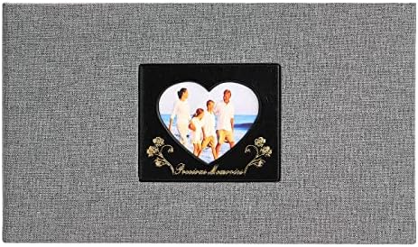 Kumaş Çerçeve Kapak Fotoğraf Albümü 4x6 60 Cepler Fotoğraflar 2 Paketi, ekstra Büyük Kapasiteli Aile Düğün Resim Albümleri