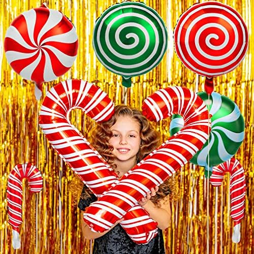 24 Adet Noel Folyo Balonlar Noel Baba Kardan Adam Ayı Noel Büyük baston şeker Hediye Tema Balon Dekorasyon Parti Malzemeleri