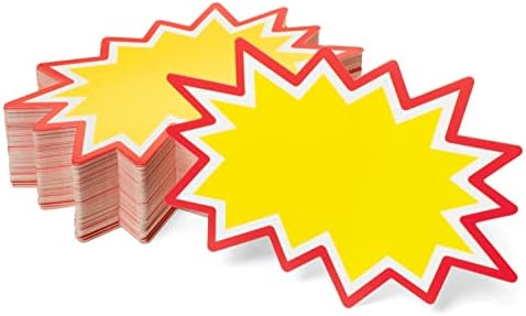 Yıldız Patlaması Satış Fiyatı Etiketleri 4x6 inç (Sarı) 100 adet | Parlak Yıldız Perakende Mağaza, Garaj Satışı, Bahçe