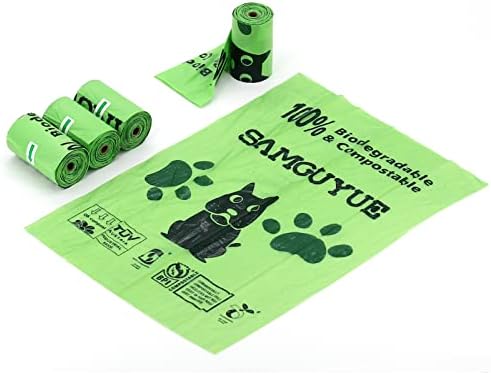 SAMGUYUE Parçalanabilir Pet Kaka Poşeti, 16 Rulo, 320 Sayım, Köpek için 9 x 13 inç Düz Parçalanabilir Plastik Kaka