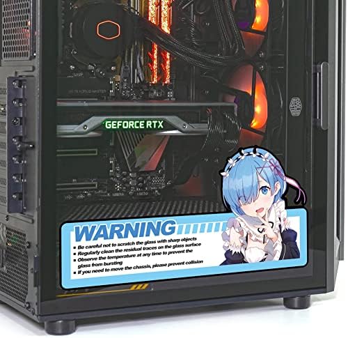 Anime Çıkartmalar PC Durumda Cam, Karikatür Dekor Çıkartmaları Bilgisayar Kasası için Cilt, Kolay Çıkarılabilir Su