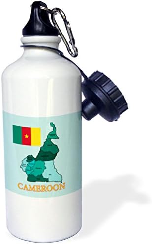 3dRose Dalgalanan Bayrak Kamerun Cumhuriyeti ingilizce ve Fransızca Su Şişesi