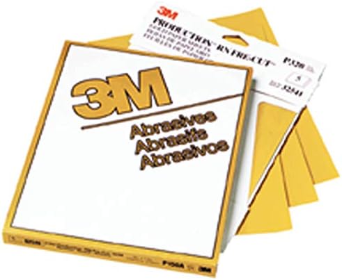 3M Altın Zımpara Kağıdı, 02543, P240 sınıfı, 9 inç x 11 inç, Paket başına 50 yaprak