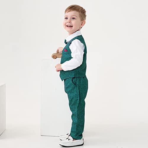 Erkek bebek Takım Elbise Toddler Resmi Kıyafet Çocuklar 3 Parça Yelek Beyefendi Giysileri Uzun Kollu Gömlek ve pantolon