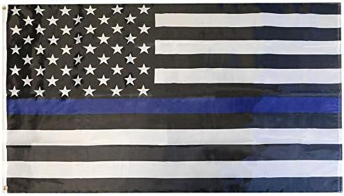 Amerikan Toptan Superstore ABD Anıt İnce Mavi Çizgi Polis 150D Dokuma Poli Naylon 4x6 4'x6' Bayrak Afiş