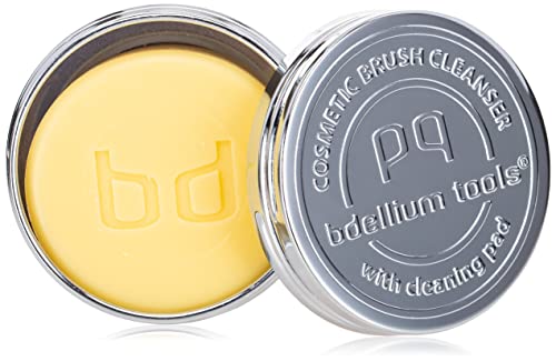 Bdellium Araçları Kozmetik Fırça Temizleyici (Katı Fırça Sabunu) Temizleme Pedi ile-Narenciye Limon Kokusu (Sarı)