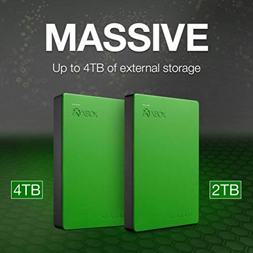 Xbox için Seagate Oyun Sürücüsü Yeşil Harici Sabit Disk Xbox One ve 360 USB 3.0 (Yenilendi), Kapasite:2.000 GB (2