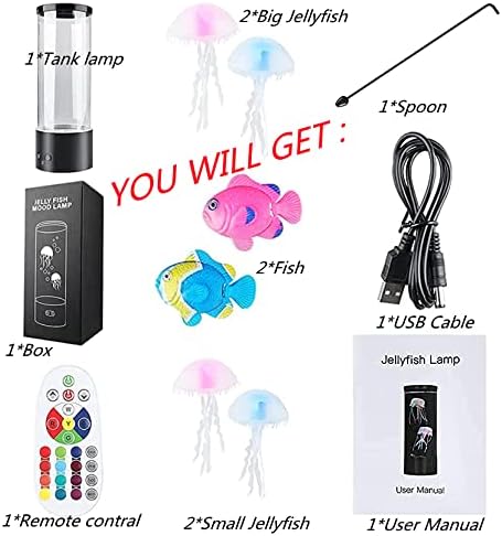Denizanası lamba, denizanası lav lambası ile 16 renk değiştirme Relax Mood ışık hediye ile uzaktan kumanda USB denizanası