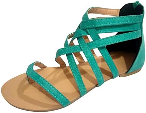 Xudanell Bayan Sandalet Düz Ayak Bileği Kayışı Kayma Sparkle İnci Toka Rahat Yaz Sevimli Şık Sandalet Kadınlar için
