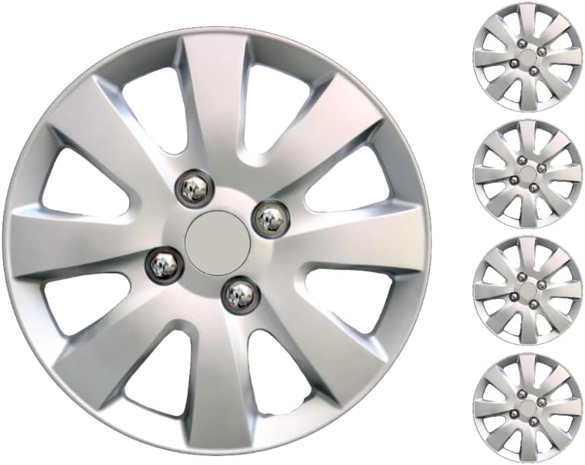 Copri 4 Set jant kapağı 15 İnç Gümüş Jant Kapağı Snap-On Peugeot Uyar