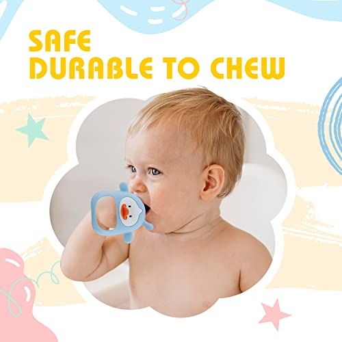 Bebekler için Silikon bebek diş kaşıyıcı oyuncak 3 + ay, emme ihtiyaçları için ördek bebek çiğnemek oyuncaklar, yatıştırıcı