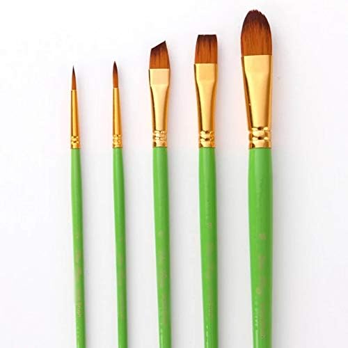 MJWDP 5 adet / grup Suluboya Boya Fırçası Seti Ahşap Saplı Naylon Boya Fırçası Kalem Profesyonel Yağlıboya Çizim Aracı
