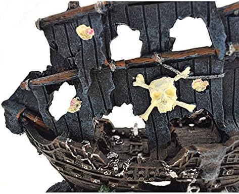 BATRC SYXYSM Yapay Akvaryum Battı Tekne Dekorasyon Balık Tankı Antik Batık Gemi Süs Gizleme Mağarası Balık Karides