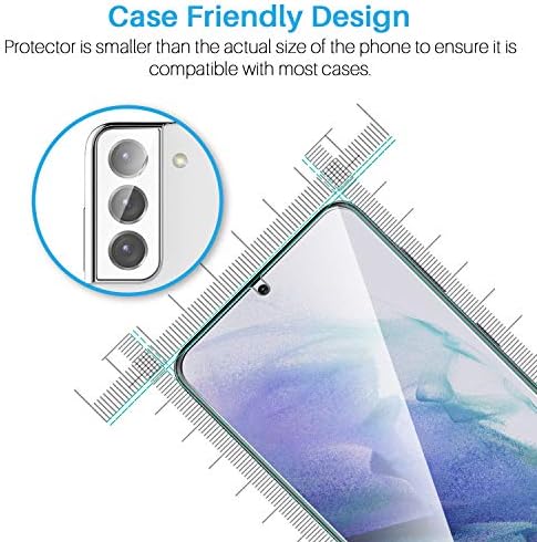 LK [2 + 2 Paket] Samsung Galaxy S21 Artı Ekran Koruyucu için 2 Paket Kamera Lens Koruyucu [Parmak İzi Okuyucu ile
