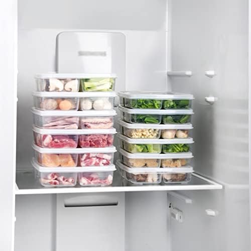 Angoily Sebze Bacon 2 adet Buzdolabı Organizatör Kovaları Bölünmüş Gıda Saklama Kapları Kapaklı Plastik Aperatif Kabı