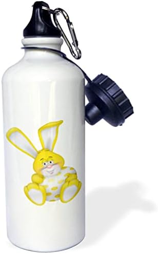 Polka Dot Paskalya Yumurtası ile 3dRose Sevimli Sarı ve Beyaz Tavşan. - Su Şişeleri (wb_354882_1)