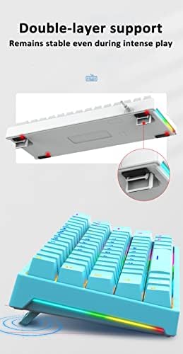 PLRG 60 % TKL Mini Oyun Mekanik Klavye, kablolu Anti-gölgelenme RGB PBT Klavye Tuş Taşınabilir Klavye Gamer için Beyaz
