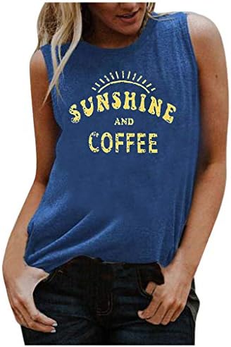 NEARTİME Sunshine Kahve T Shirt Bayan Casual Kısa Kollu Yuvarlak Boyun Baskı Yelek Gevşek Tunik Bluz Tops