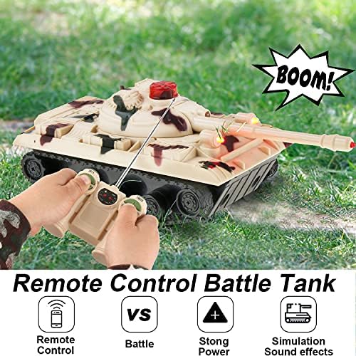 RC Fighting Battle Tanks - 2 Mini Abrams Uzaktan kumandalı Savaş Tankı Seti Çocuk Oyuncakları Seti, Gerçekçi Çekim