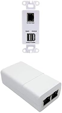 PoE Texas Gigabit PoE Splitter ın-Duvar Outlet ile Hızlı 5 V USB Şarj ve PoE Çıkışı ve PoE Texas Tek Port PoE Enjektör
