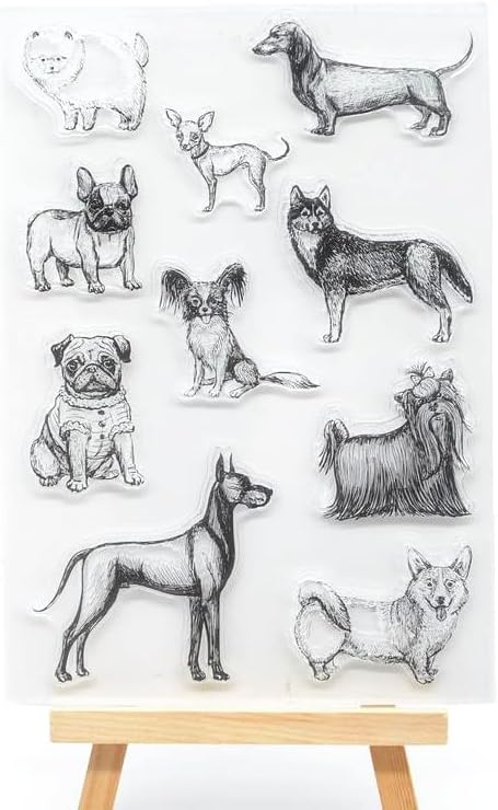 Zambak Zanaat Lında Zanaat 1 adet Farklı Köpek Koleksiyonu Temizle Pullar Kart Yapımı için Dekorasyon ve DIY Scrapbooking