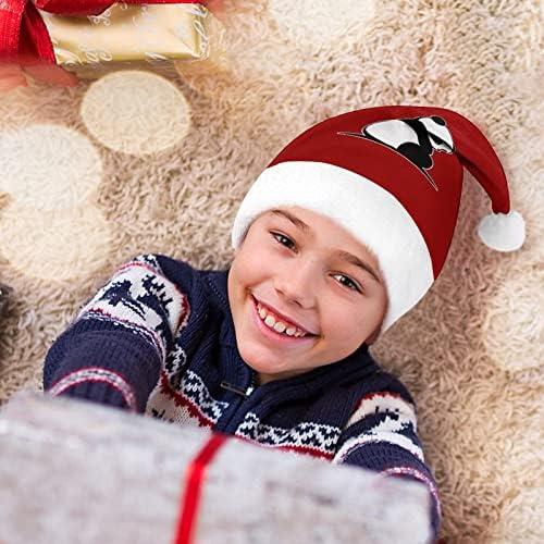 Üzgün Panda Noel şapka yumuşak peluş Santa kap komik bere Noel yeni yıl şenlikli parti için
