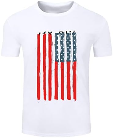 Yaz T-Shirt Erkek T-Shirt Bağımsızlık Günü Rahat Temel T-Shirt Erkek Elbise Gömlek Tops