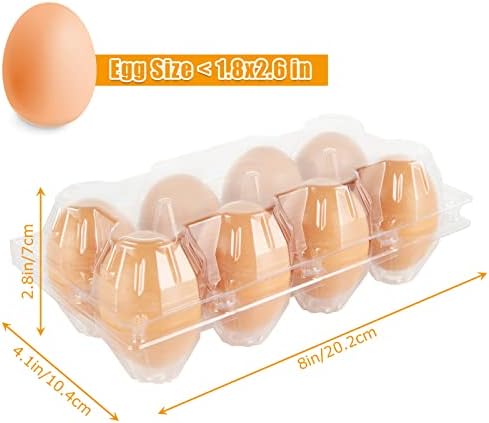 ZOFORTY Plastik Yumurta Kartonları Toplu - 50 Paket Şeffaf Yumurta Kartonları Boş Tavuk Yumurtası Tepsisi Aile Merası