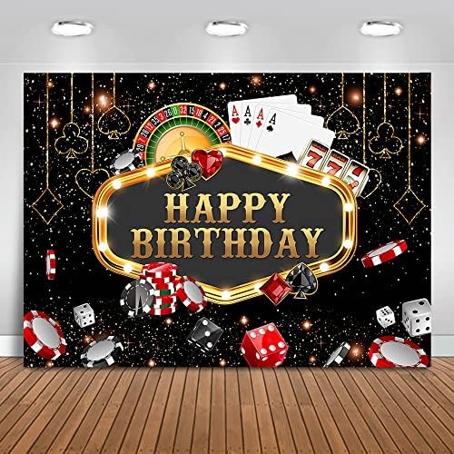 Mocsıcka Casino Doğum Günü Backdrop Las Vegas Casino Gece Doğum Günü Arka Plan Casino Poker Doğum Günü Partisi Süslemeleri