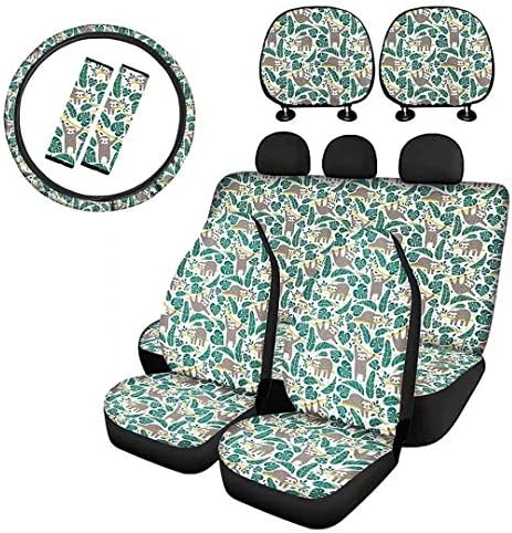 Advocator Sevimli Bebek Tembellik Yaprakları Ön Arka Araba koltuğu koruyucusu Içerir 15 direksiyon kılıfı + Araba