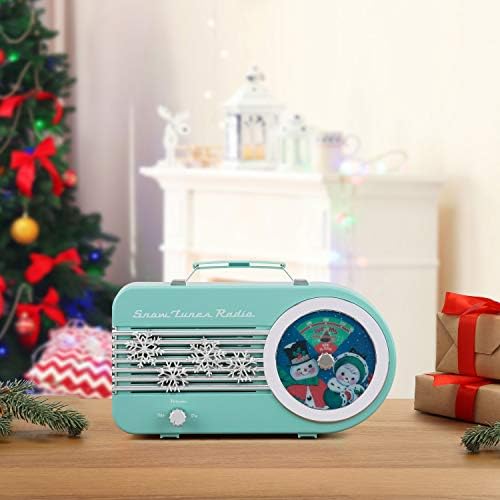 Mr. Noel Vintage Kuzey Kutbu Radyo Tatil Müzik Kutusu Noel Dekorasyon Müzik Kutusu, 10.5 İnç, Teal