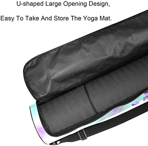 Lavanta Mor Çiçek Yeşil Yoga Mat Taşıyıcı Çanta Omuz Askısı ile Yoga Mat Çantası Spor Çanta Plaj Çantası