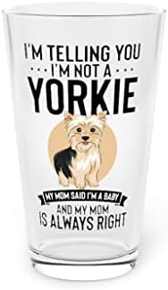 Bira Bardağı Bira Bardağı 16 oz Komik Söylüyorum Yorkie Değilim Ben Bir Bebek Köpek Hayranıyım Esprili Komik Kürklü