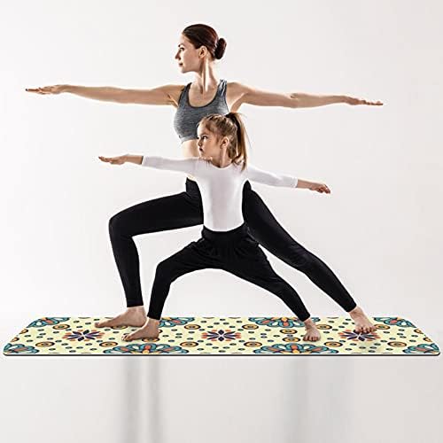 Kalın Kaymaz Egzersiz ve Fitness 1/4 yoga mat Mandala Boho Hint Retro Baskı Yoga Pilates ve Zemin Fitness Egzersiz