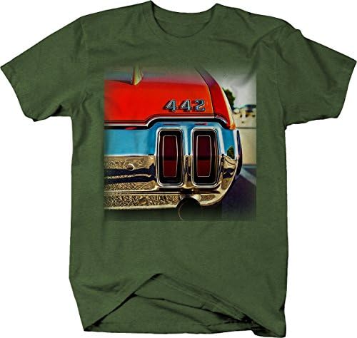 Olds 442 Krom Tampon Egzoz Logosu Kas Araba Sanat Vintage T Shirt Erkekler için