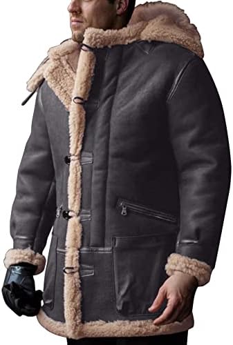 Erkekler için spor Ceketler erkek Suni Astarlı Kaşmir Kapüşonlu Ceket Retro Uzun Süet Ceket Kaban Ceketler