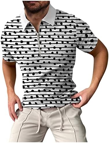 Erkekler için gömlek, Yaz erkek Dijital Baskı Kısa Kollu Golf erkek Fermuar Rahat Üst